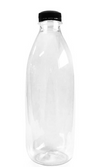 1000ml Round Clear Plastic Bottles PET with Temper Evident Lids (50 Pcs)