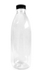 1000ml Round Clear Plastic Bottles PET with Temper Evident Lids (50 Pcs)