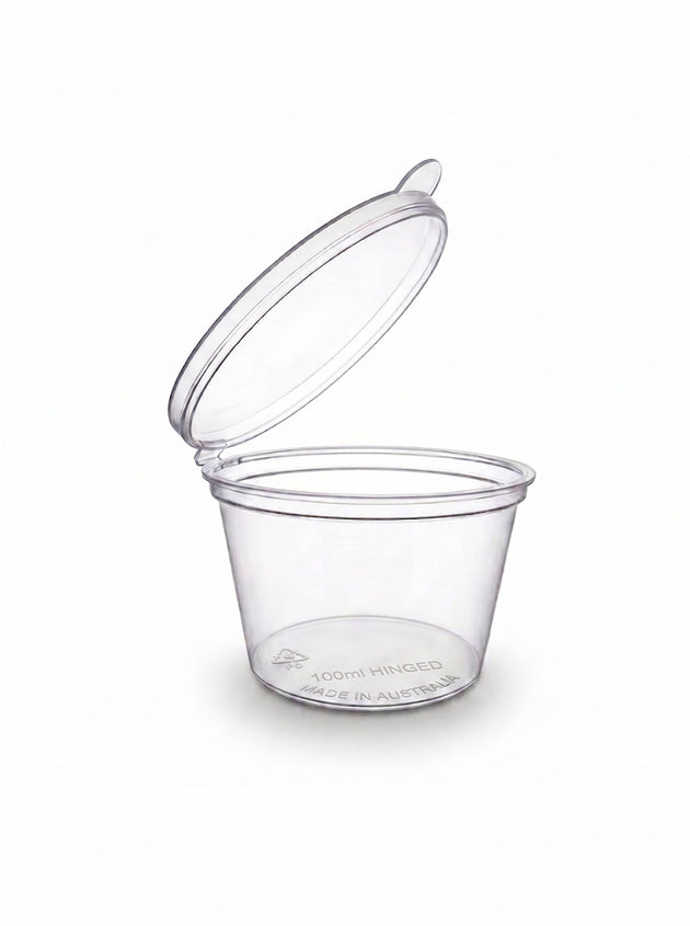 100ml Plastic Round Hinged Container (1000 Pcs)