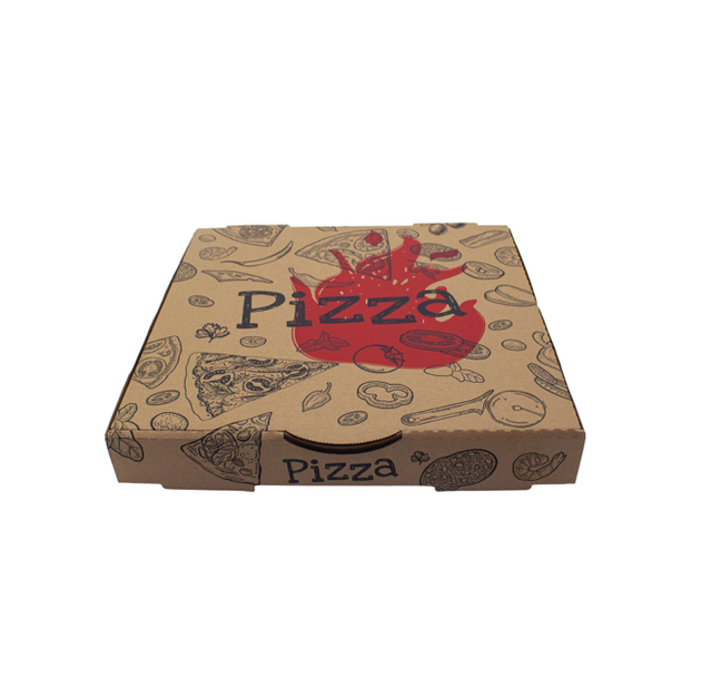 11 Inch Brown Printed Pizza Box (100pcs)