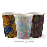 12oz Indigenous Art Series Coffee Cup DW - 90mm Top - Biopak (1000 Pcs)