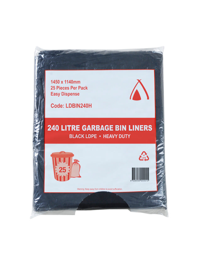 240L -Bin Liners Ex H/Duty (100 Pcs)