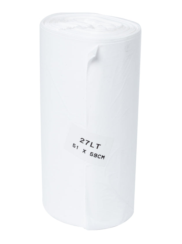 27L -Bin Liners Roll White (1000 Pcs)