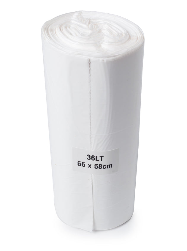 36L -Bin Liners - White (1000 Pcs)