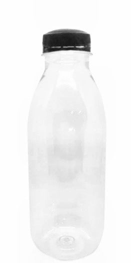 500ml Round Clear Plastic Bottles PET with Temper Evident Lids (50 Pcs)