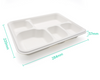 5 Deep Compartment Sugarcane Tray (200 Pcs)