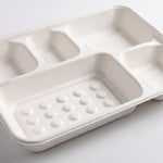 5 Compartment Sugarcane Deep Tray (400 Pcs)