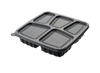 5 Compartment Food Container- Black Base + Lids (150 Pcs Set)
