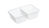 650ml - 2 Compartment- Plastic Rectangular Containers with Lid (300 Pcs Set)