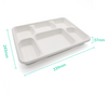 6 Compartment Deep Sugarcane Tray (200 Pcs)