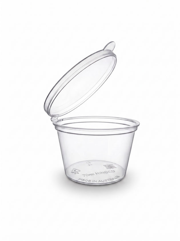 70ml Plastic Round Hinged Container (1000 Pcs)