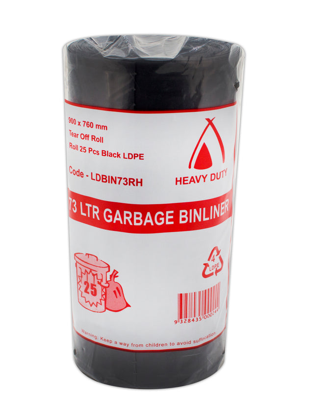 73L -Bin Liners H/Duty Roll (250 Pcs)