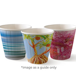 8oz Art Series Coffee Cup DW - 90mm Top - Biopak (1000 Pcs)