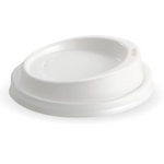 90mm White Coffee Cup Lids - Biopak (1000 Pcs)
