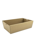 Brown Corrugated Rectangle Catering Tray Medium 80mm High Sides (50 Pcs)