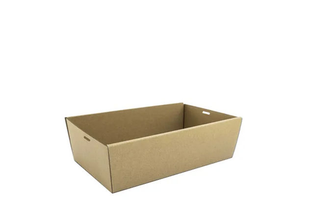 Brown Corrugated Rectangle Catering Tray Medium 80mm High Sides (50 Pcs)