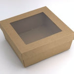 Brown Corrugated Square Catering Tray- Small (100 Pcs)