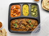 4 Compartment Food Container- Black Base - With 2 Small Compartments (300 Pcs)