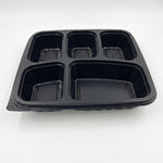 5 Compartment Food Container- Black Base (300 Pcs)