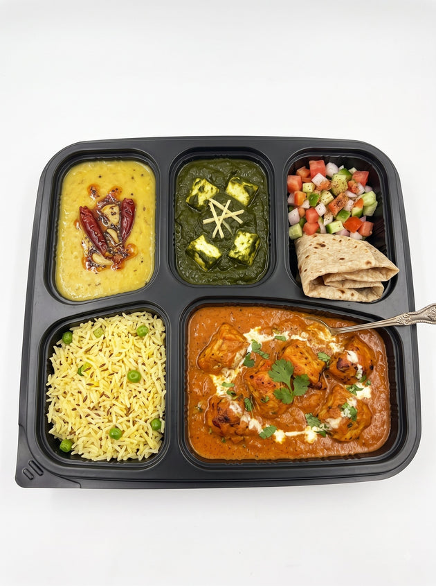 5 Compartment Food Container- Black Base (300 Pcs)