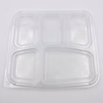 Lid For 5 Compartment Black  Food Container (300 Pcs)