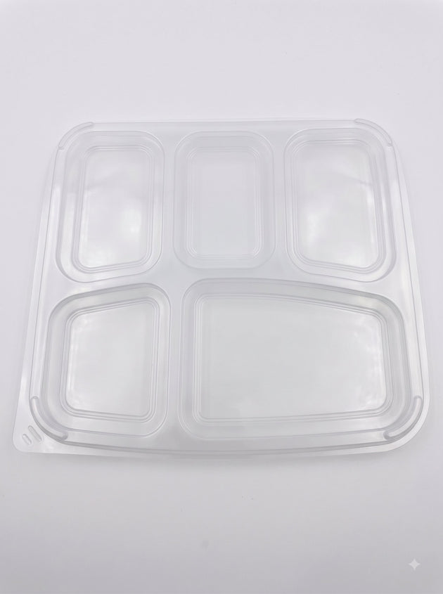 Lid For 5 Compartment Black  Food Container (300 Pcs)