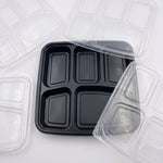 Lid For 5 Compartment Black  Food Container (300 Pcs)