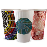 16oz Indigenous Art Series Coffee Cup DW - 90mm Top - Biopak (600 Pcs)
