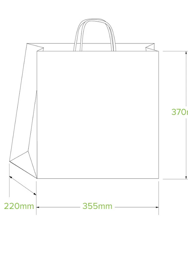 Large Twisted Handle Bags- Craft - Biopak (150 Pcs)