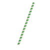 Paper Straw Jumbo - 10x200mm - Green Stripe (2500 Pcs)