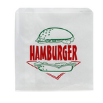 2 Square White Printed Hamburger Bags (1000 Pcs)