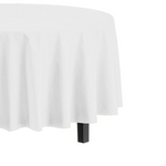 Plastic Round Table Cover White 213cm / 84in (96pcs)