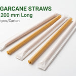 Sugarcane Straw - 8x200mm - Individual Wrapped (5000 Pcs)