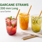 Sugarcane Straw - 8x200mm - Individual Wrapped (5000 Pcs)