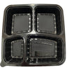 4 Compartment- Black Base Container - 2 Small Comp (300 Pcs)