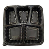 5 Compartment- Black Base Container (300 Pcs)