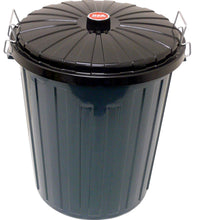 75L Rubbish Green Bin with Flat Black Lid