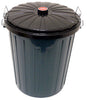 75L Rubbish Green Bin with Flat Black Lid