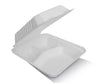 8" Sugarcane Clamshell- 3 Compartments (200 Pcs)