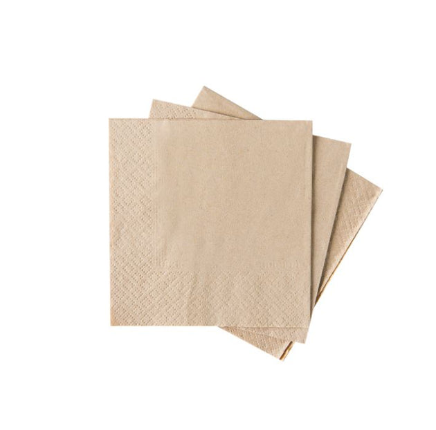 2 Ply Cocktail Napkins (1/4 Fold) Kraft - 240x240 (2000 Pcs)