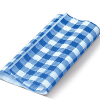 Greasproof Paper Gingham BlUE-  1/3 Cut 400X220MM (1200pcs)
