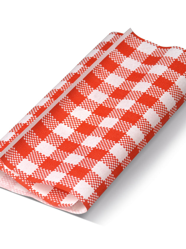 Greasproof Paper Gingham Red -1/2 Cut- 400X330MM (800pcs)
