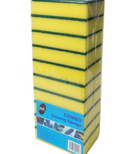Scourer Sponge Green & Yellow Big Size (10 Pcs)