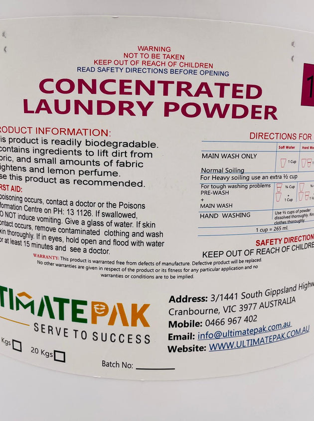 20kg Laundry Powder Concentrated Bkt