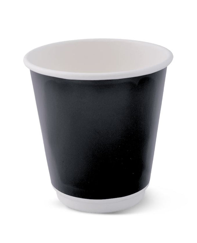 8oz PE Coated Black DW cup/One -Lid - Fits - All 500pc/ctn