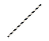 Paper Straw Cocktail- 120mm - Black Strip (2500 Pcs)