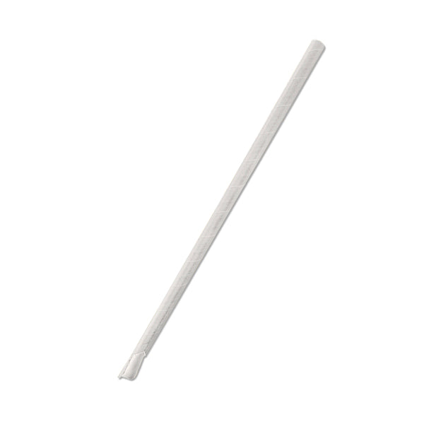 Paper Straw Spoon-Plain White 8x210mm (2500pcs)