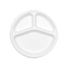 10" Round  Plate- 3 Compartments- Sugarcane (500 Pcs)