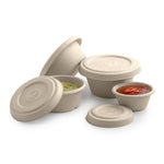 30ml Sugarcane Sauce Container Lid - Natural (1000 Pcs)