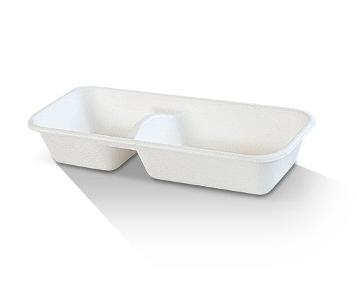 Sugarcane Tray- 2 Compartment (400 Pcs)